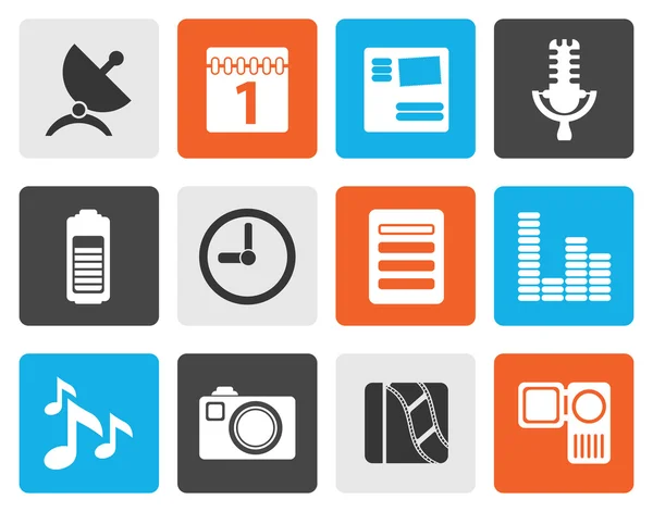 Flat Mobile phone performance icons — Stock Vector
