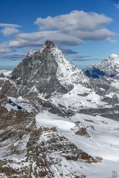 Mount Matterhorn, Valais Canton, Alpleri Panoraması kış — Stok fotoğraf