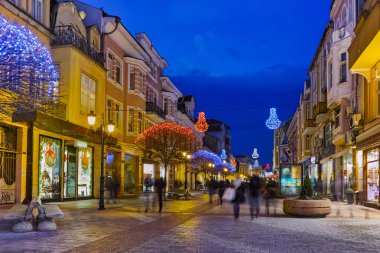 Filibe şehir merkezi Caddesi'nin inanılmaz gece fotoğraf