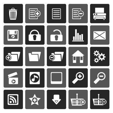 25 ayrıntılı Internet simgeler düz