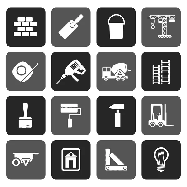 Iconos planos de construcción y construcción — Vector de stock