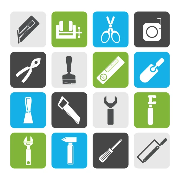 Flat Building and Construction Tools icons — Stock Vector