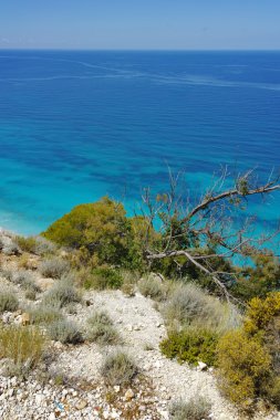 Kokkinos Vrachos Beach, Lefkada, Ionian Islands şaşırtıcı görünümü