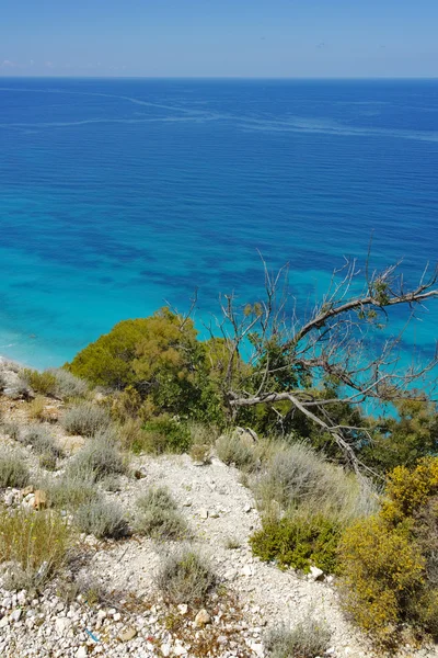 Atemberaubende Aussicht auf kokkinos vrachos Strand, lefkada, ionischen Inseln — Stockfoto
