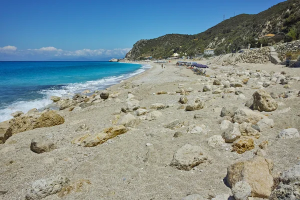 Kamienie na piasek z plaży Katisma, Lefkada, Wyspy Jońskie — Zdjęcie stockowe