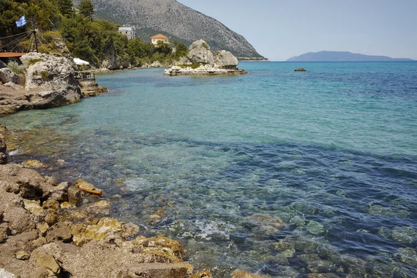 Küçük Bay ve taşlı beach, Kefalonia, Ionian Islands — Stok fotoğraf
