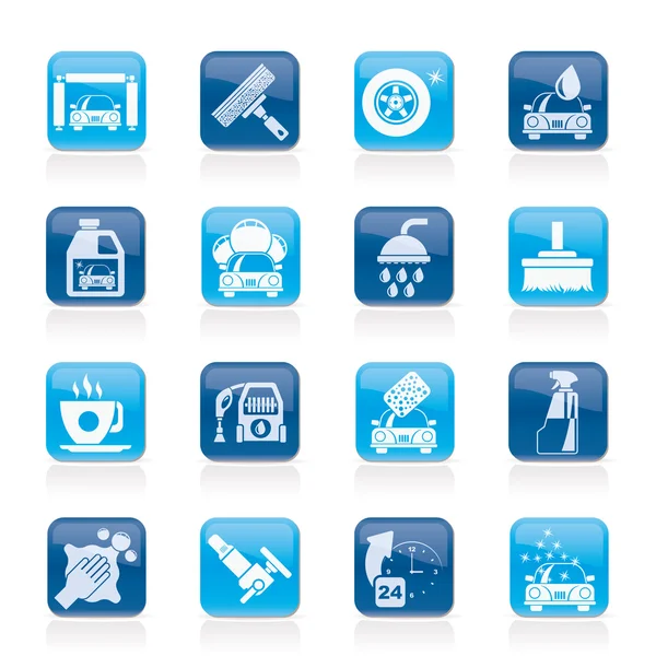 Professional car wash objects and icons — Stock Vector