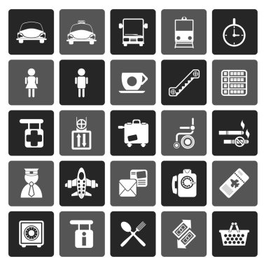 Düz Havaalanı, seyahat ve taşımacılık simgeleri