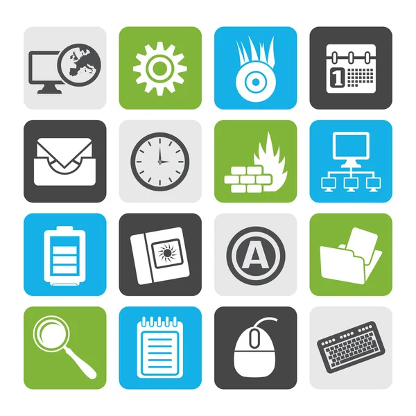 Flat Computer, mobile phone and Internet icons — Stock Vector