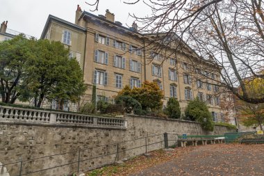 Cenevre şehir tarihi kent, bulutlu gün