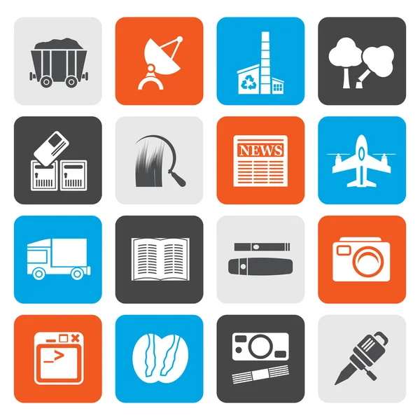 Flat  Business and industry icons — Stock Vector