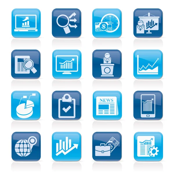 Icônes d'analyse des affaires et du marché — Image vectorielle