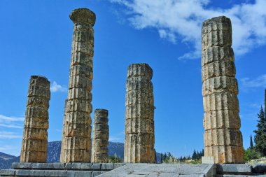 Antik Yunan arkeolojik Delphi Apollon Tapınağı