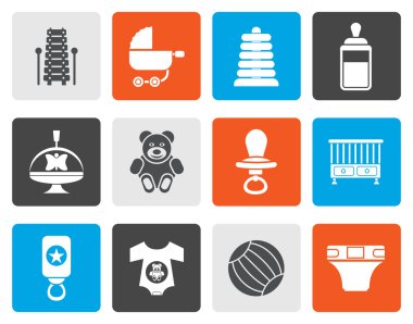 Düz çocuk, Bebek ve bebek Online alışveriş simgeleri