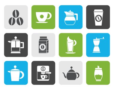 Düz kahve sanayi işaretleri ve simgeler