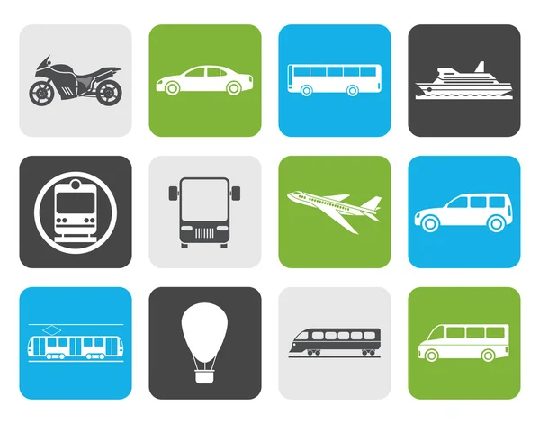 Flat Travel and transportation of people icons — Stock Vector