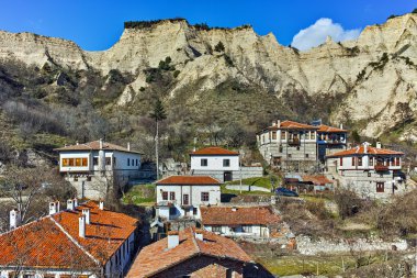 Panorama to ancient Melnik town, Bulgaria clipart