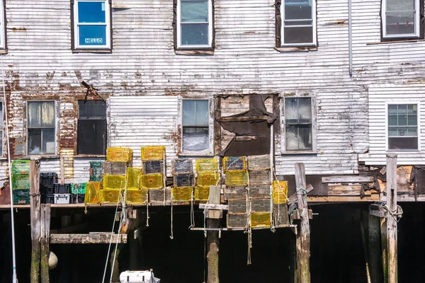 Lobster Traps and Historic Buildings — Stock Photo, Image