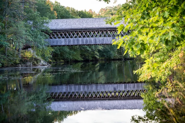 Reflecting Covered Bridge — Stock Photo, Image
