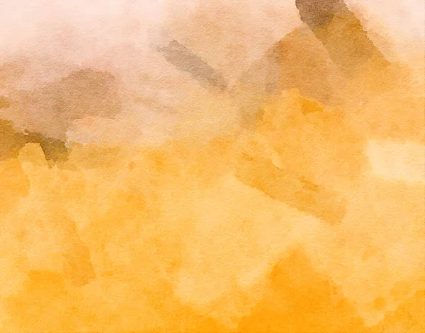 Sárga Narancs Texturált Akvarell Papír Színes Mosás — Stock Fotó