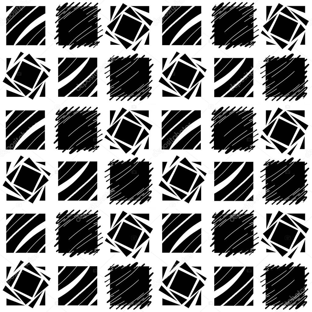 Black and White Square Quilt Pattern