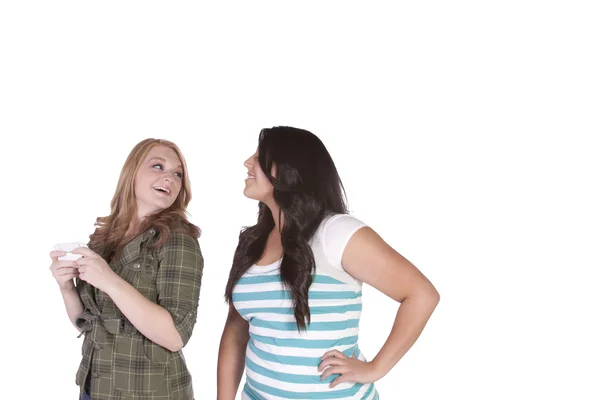 Girl trying to look at her friend's text message — Stock Photo, Image