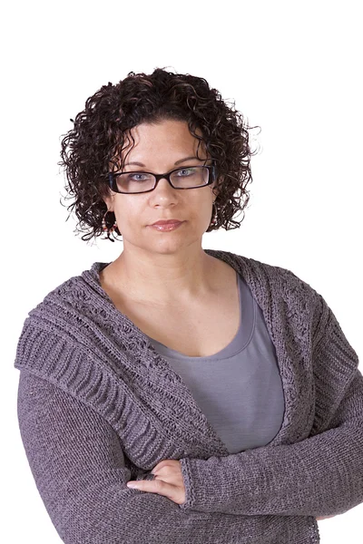 Cute Hispanic Woman with her arms crossed — Stock Photo, Image