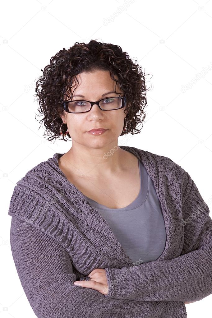 Cute Hispanic Woman with her arms crossed