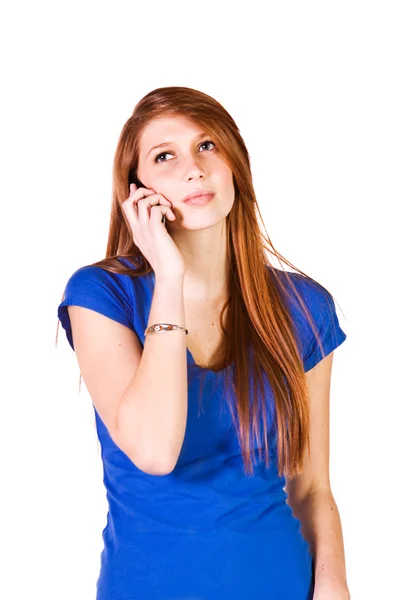 Cep telefonuyla konuşurken güzel kadın — Stok fotoğraf