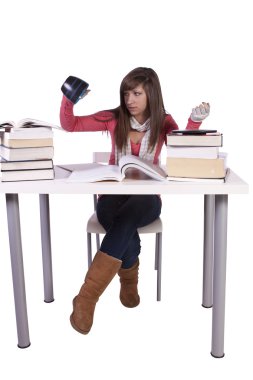 jonge student studeren voor examens