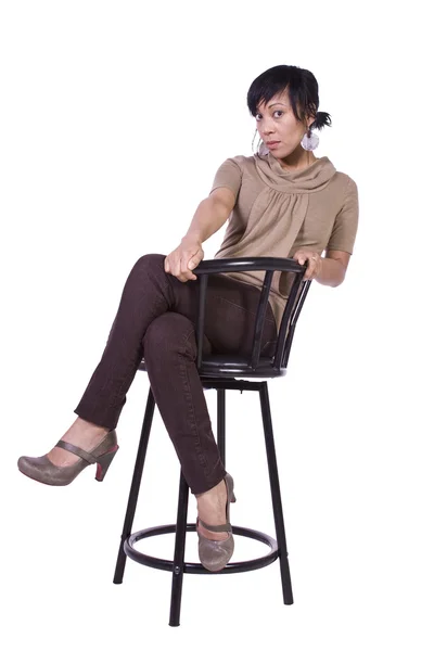 Beautiful Woman Posing on a Chair — Stock Photo, Image