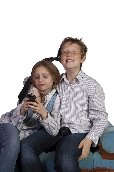 Brother and Sister Goofing Around — Stock Photo, Image