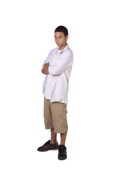 Hispanic Boy with his Arms Crossed — Stock Photo, Image