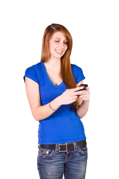 Beautiful Girl Texting — Stock Photo, Image