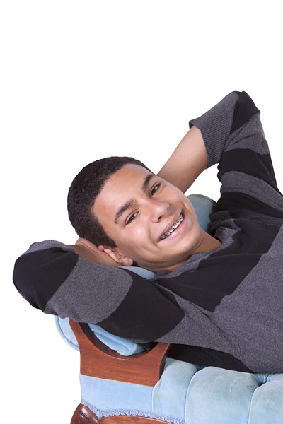 Cure Preteen Boy on the Couch — Stock Photo, Image