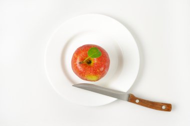 plaka üzerinde yıkanmış Kırmızı elma