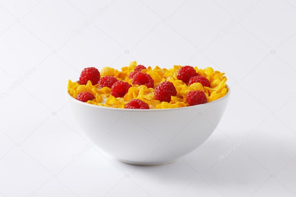 cornflakes and raspberries