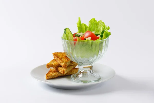 Vegetable salad with bread — Stock Photo, Image