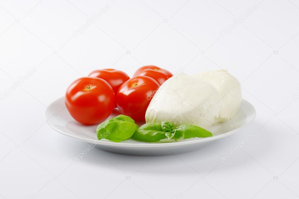 fresh mozzarella and tomatoes