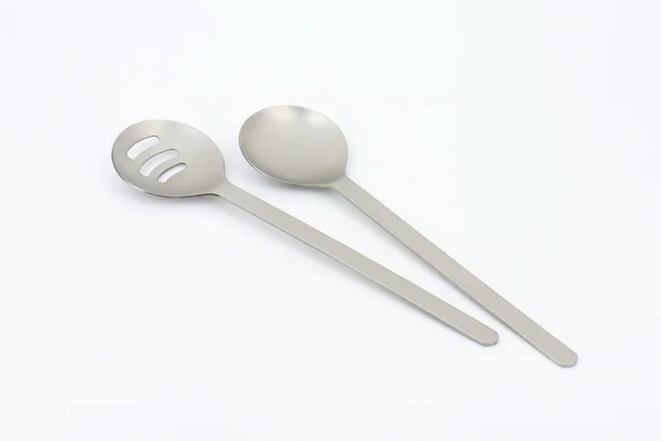 Metal salad servers — Stock Photo, Image