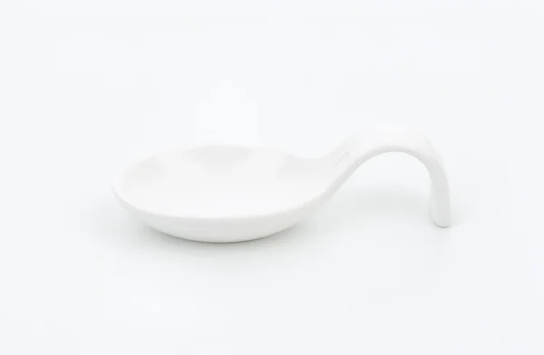 白色瓷汤匙 — 图库照片