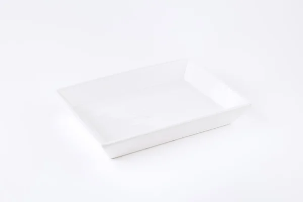 흰색 사각형 접시 — 스톡 사진