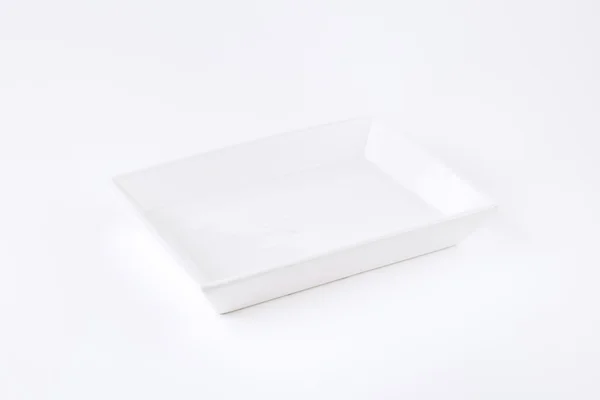 Plat rectangulaire blanc — Photo