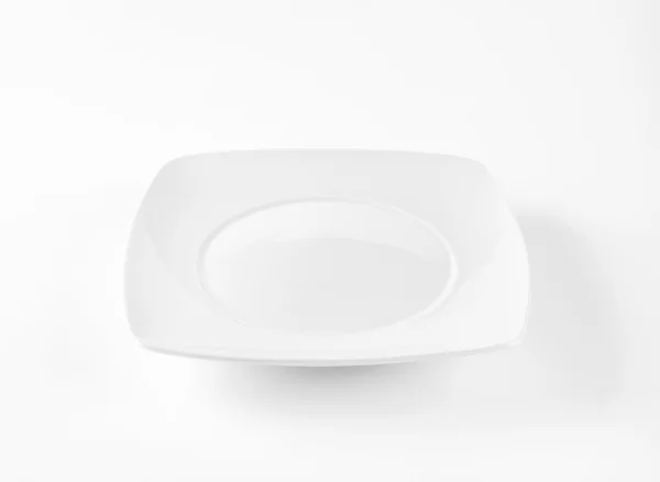 Prato de jantar quadrado branco — Fotografia de Stock