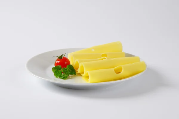 İsviçre peyniri dilimlenmiş — Stok fotoğraf
