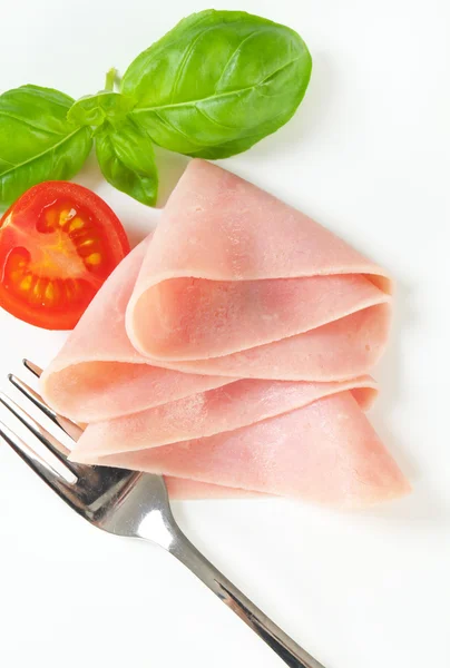 Thinly sliced ham — Stock Photo, Image