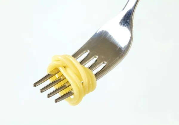 Spaghetti op vork — Stockfoto