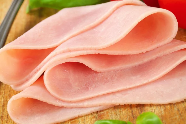 Thinly sliced ham — Stock Photo, Image