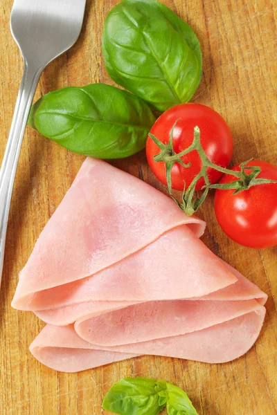 Thinly sliced ham — Stock Photo, Image