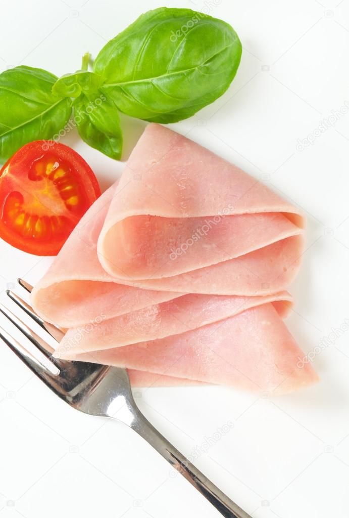thinly sliced ham